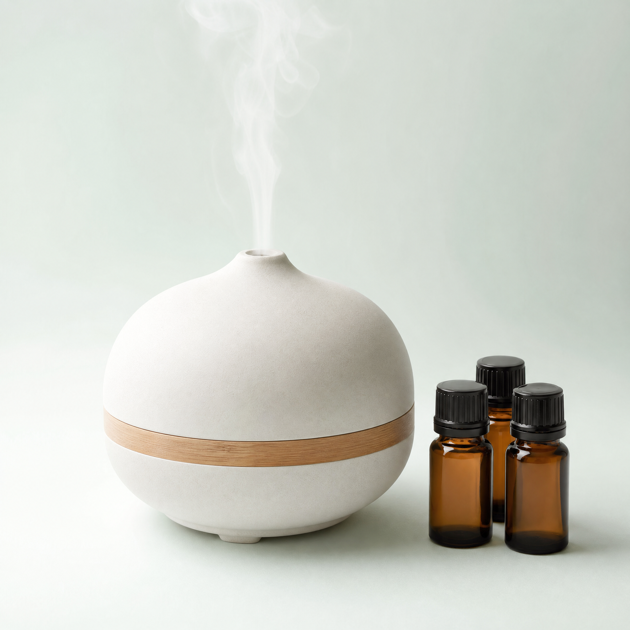 Aroma Diffuser + Oils — Ceramic aroma diffuser with three essential oils for a fresh mood.