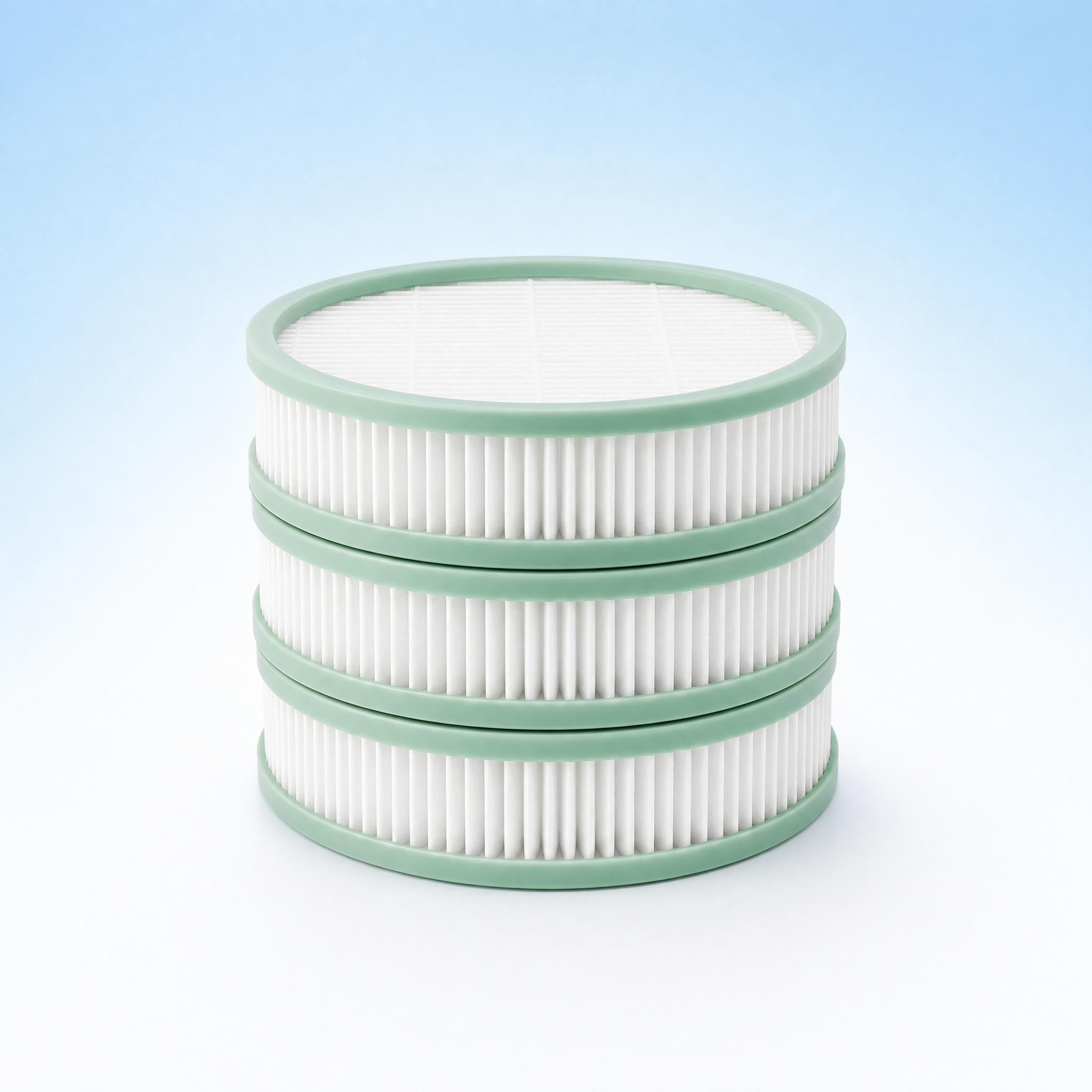 HEPA Filter Refill 3-Pack — Three universal-fit replacement HEPA filters to keep purifiers performing.